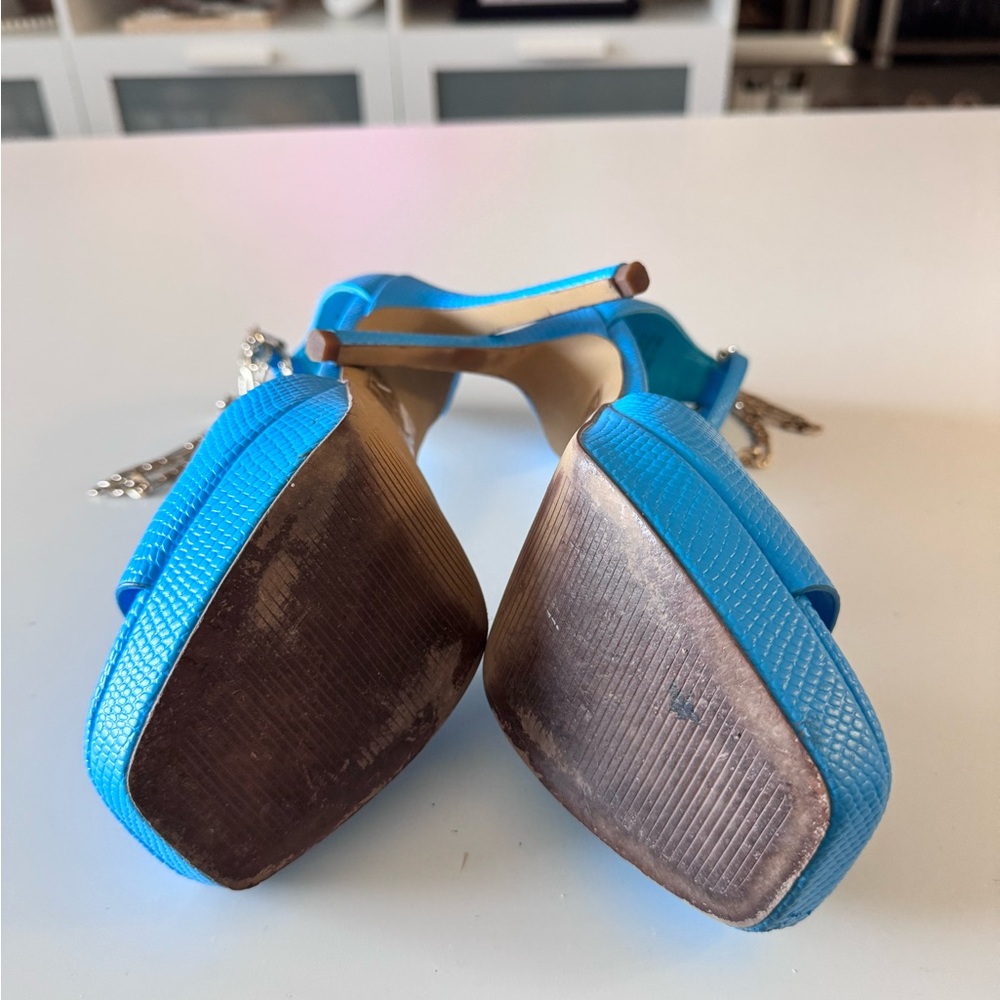 Aldo Blue Peep Toe Heels - Picture 9 of 13